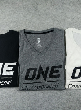 one championship MMA ufc男T恤格斗搏击训练纯棉V领宽松大码