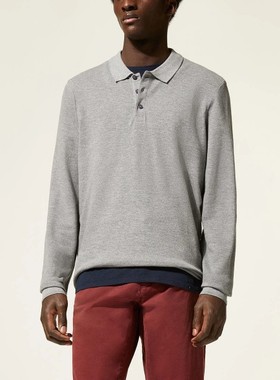 GALERIES LAFAYETTE男POLO衫长袖T恤纯色