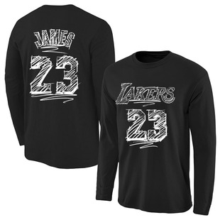 湖人队詹姆斯23号球衣t恤科比24号重磅纯棉长袖T恤篮球训练衣浓眉