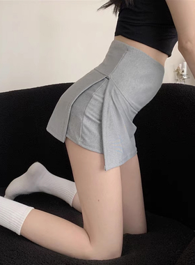 侧开叉孕妇运动短裙女夏季薄款小个子裤裙托腹包臀A字下半身裙子