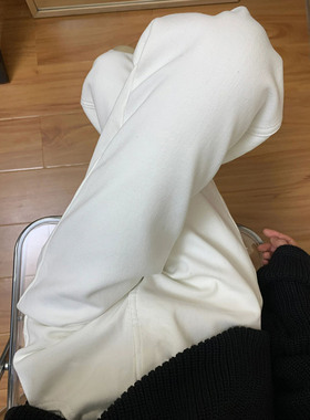 孕妇阔腿牛仔裤子秋冬季外穿2025新款白色直筒打底裤休闲拖地长裤