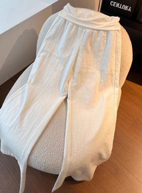 孕妇阔腿裤外穿秋季2025新款托腹直筒休闲垂坠感拖地裤子春夏薄款