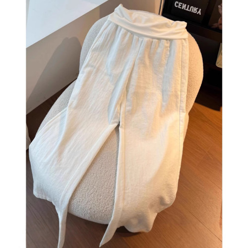 孕妇阔腿裤外穿秋季2025新款托腹直筒休闲垂坠感拖地裤子春夏薄款