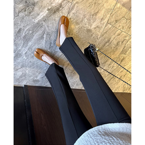 孕妇微喇叭西装裤九分夏季薄款弹力显瘦直筒托腹打底长裤子春秋款
