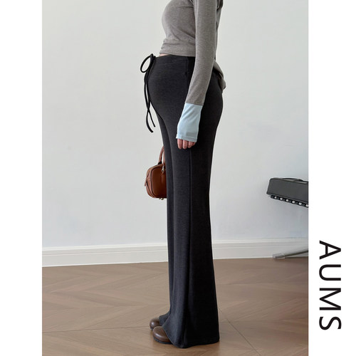 无托腹抽绳孕妇阔腿裤/喇叭裤