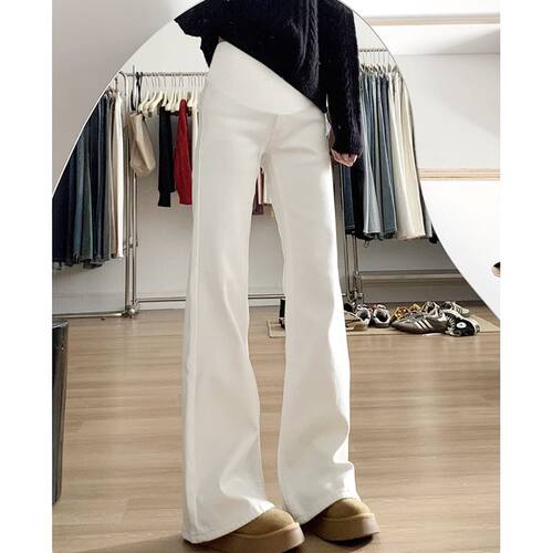 孕妇微喇牛仔裤外穿春夏季薄款2026新款孕期不勒肚子春装打底裤子