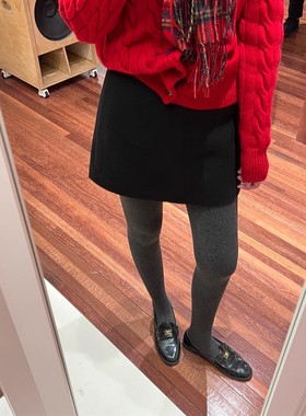 黑色孕妇毛呢包臀短裙子秋冬季2025新款冬装加厚小个子孕期半身裙