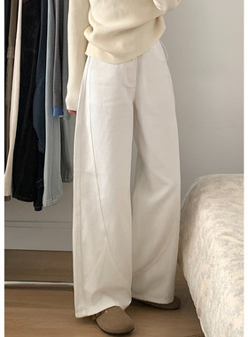 孕妇阔腿牛仔裤子春装外穿春夏薄款2026新款无托腹休闲弯刀拖地裤