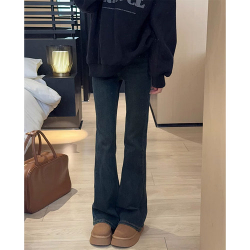 AUMS孕妇复古喇叭牛仔裤巨显瘦