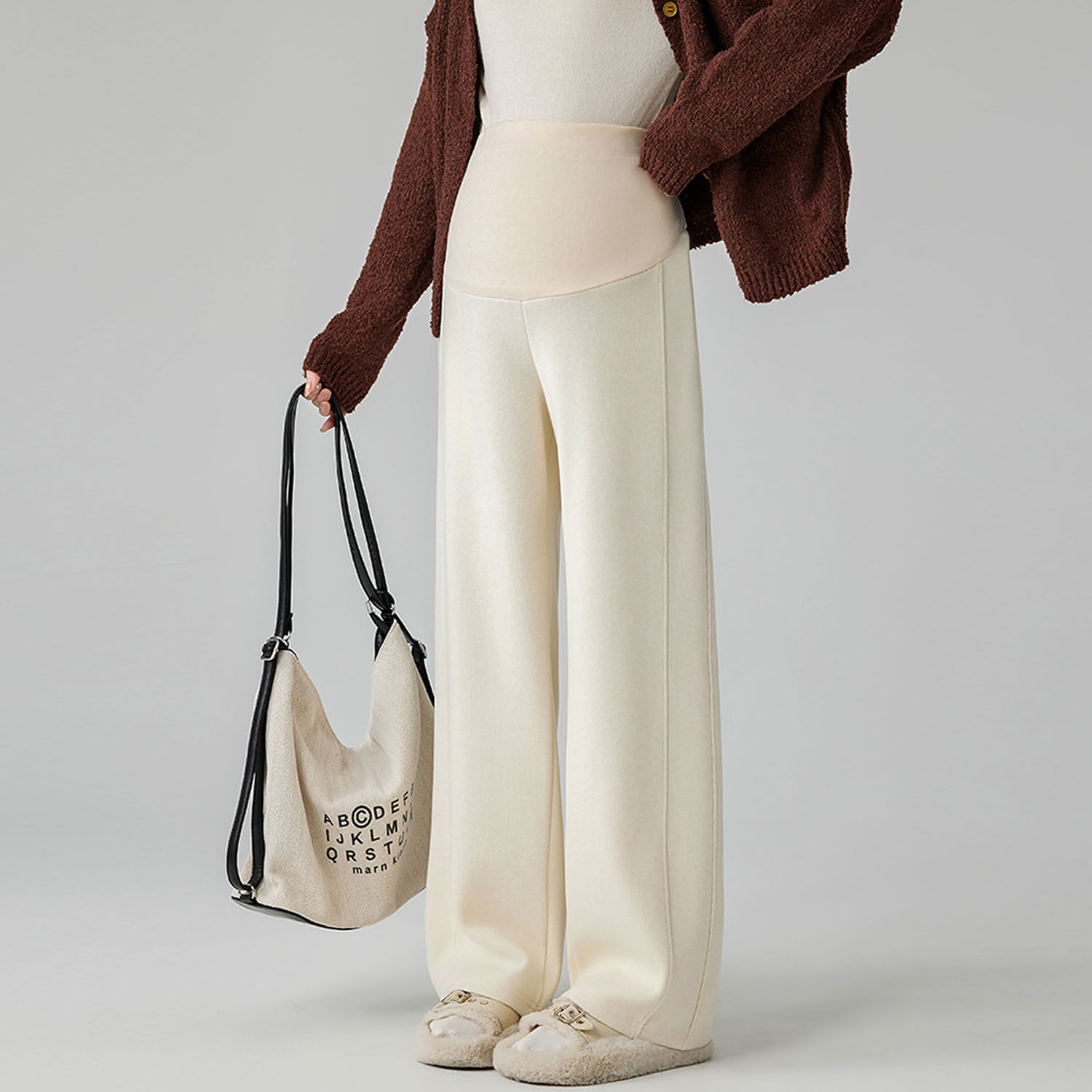 小个子孕妇仿羊绒阔腿裤子秋冬季加绒外穿2025新款托腹直筒拖地裤,孕妇装/孕产妇用品/营养,孕妇休闲裤,淘宝优惠券,粉丝福利购,淘宝优惠卷