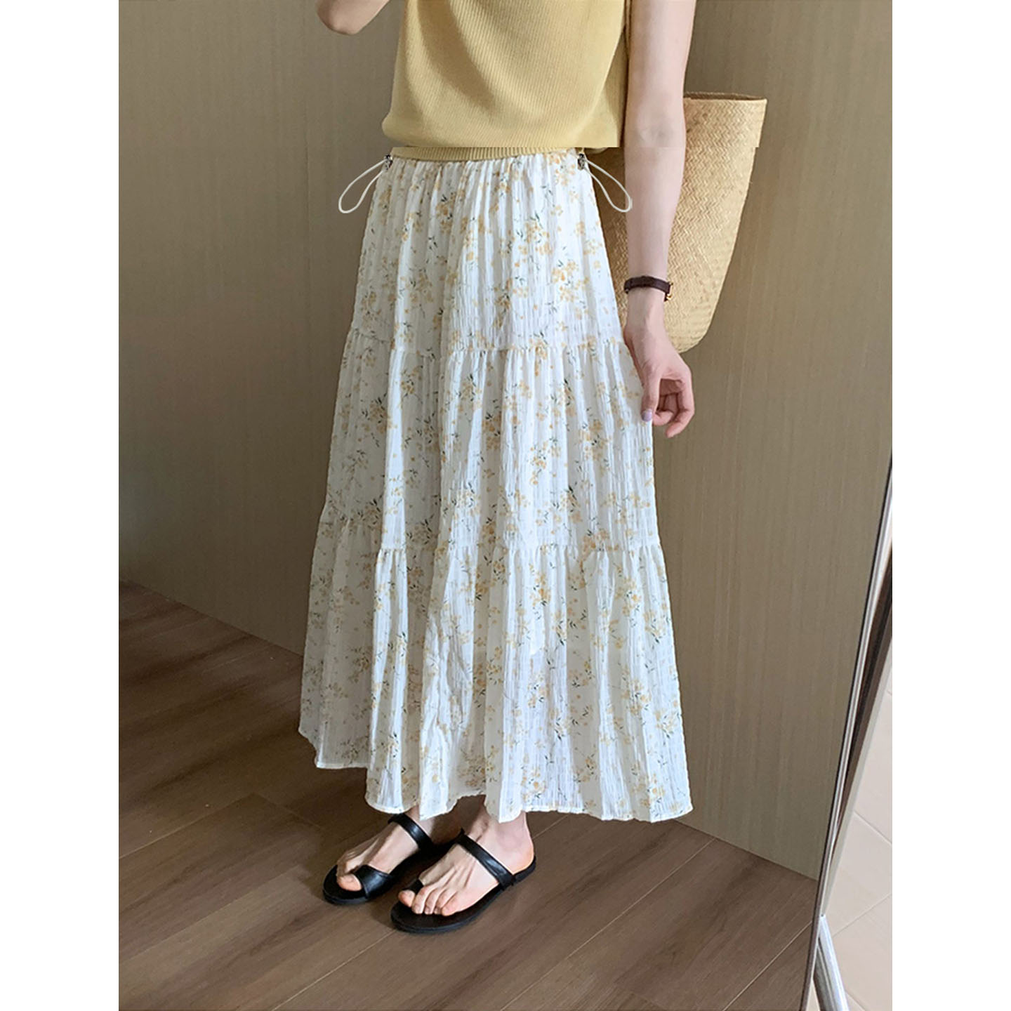 AUMS孕妇碎花半身裙减龄百搭