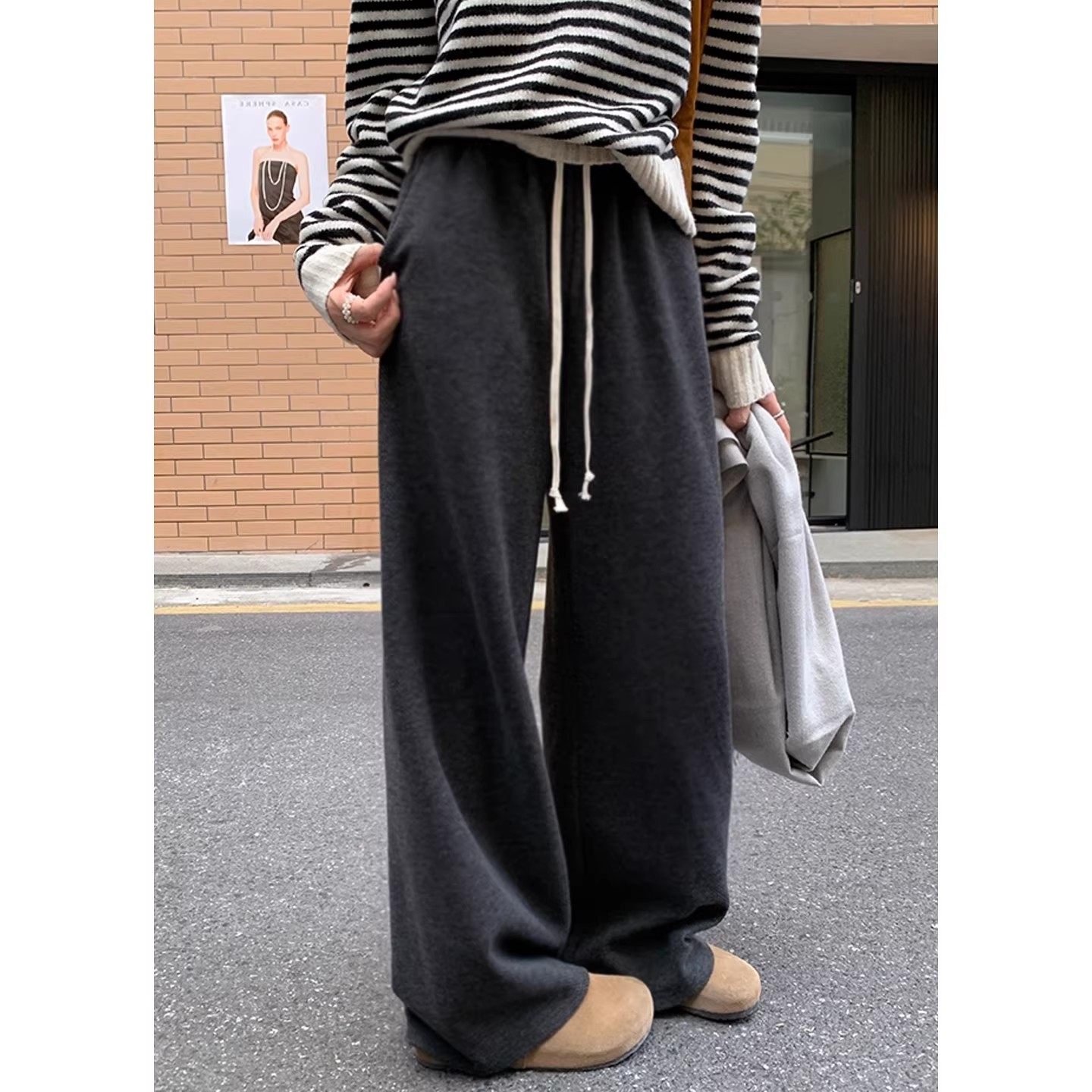 软糯孕妇德绒阔腿裤子秋冬季加绒加厚外穿黑灰色垂感直筒拖地长裤,孕妇装/孕产妇用品/营养,孕妇休闲裤,淘宝优惠券,粉丝福利购,淘宝优惠卷