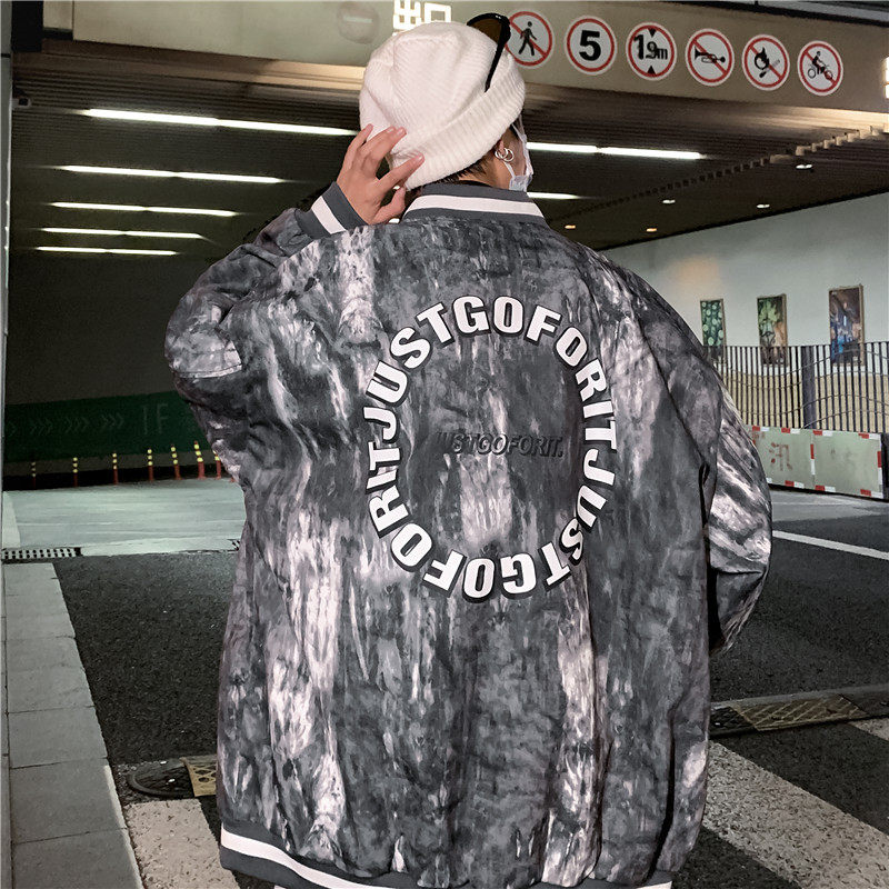秋季外套男韩版潮流宽松帅气棒球服飞行员夹克ins-JK816-P60深灰,男装夹克,星座307-3(原516-1)