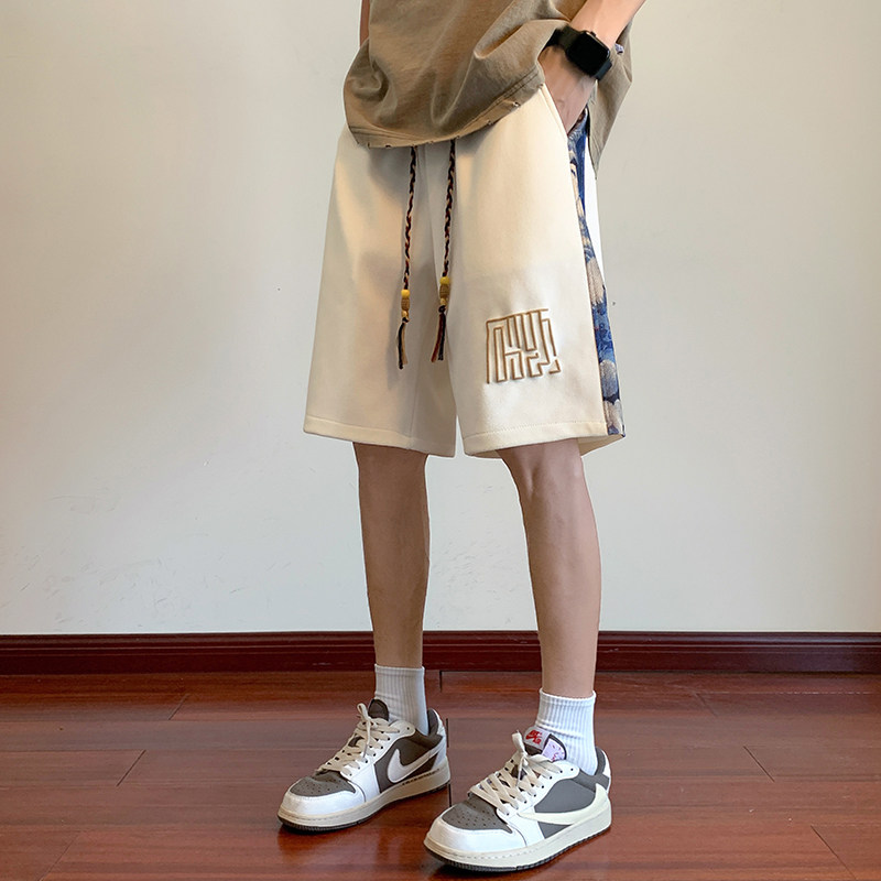 风短裤男2024夏季新款裤子大码青少年五分中裤-DK25-P40米白,男装休闲裤,星座307-3(原516-1)