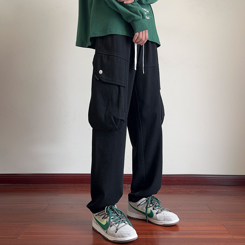 美式大码工装裤子男复古休闲长裤春秋宽松直筒裤潮-8875-P50棕色,男装休闲裤,星座307-3(原516-1)