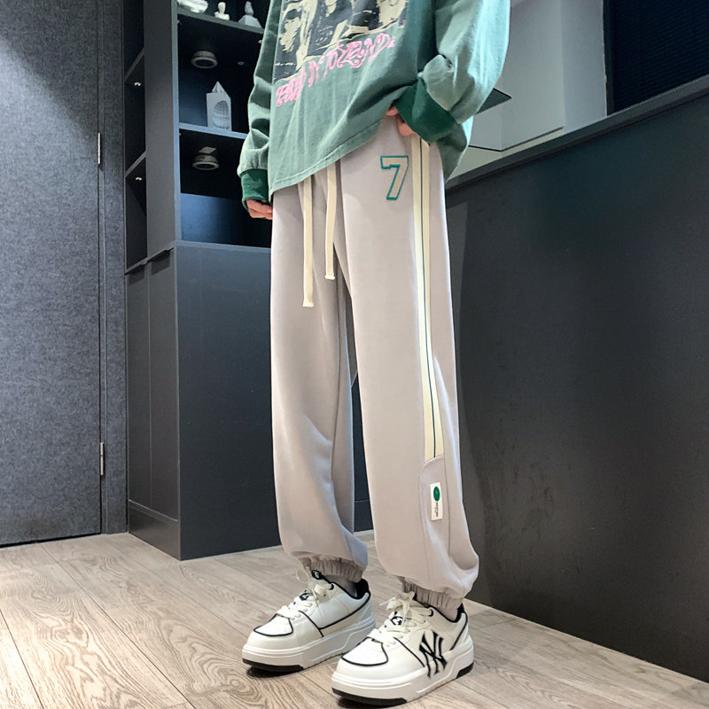 美式工装裤束脚裤男春夏哈伦裤子男宽松大码休闲裤-K660-P48深灰,男装休闲裤,星座307-3(原516-1)