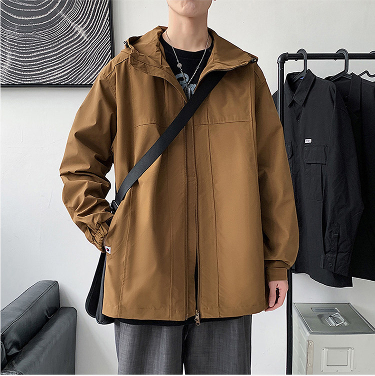 冲锋衣外套男款春秋工装夹克休闲春装潮流潮牌衣服-JK068-P58卡其图片