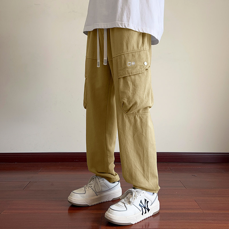 美式大码工装裤子男复古休闲长裤春秋宽松直筒裤潮-8875-P50棕色,男装休闲裤,星座307-3(原516-1)