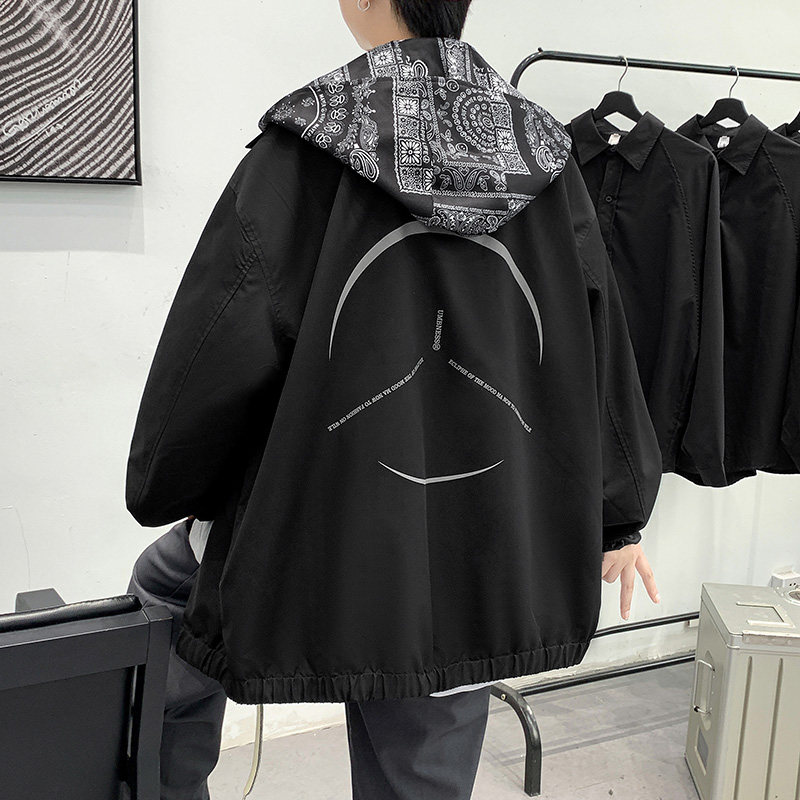 假两件外套男士春季潮牌ins港风日系夹克宽松休闲上衣-JK825-P75,男装夹克,星座307-3(原516-1)