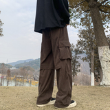 山系复古美拉德工装裤直筒宽松休闲裤高街灯芯绒长裤-K873-P48棕，男装休闲裤，星座307-3(原516-1)