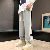 秋季束脚裤休闲潮牌大码长裤子侧边条纹运动卫裤男潮-K656-P45黑，男装休闲裤，星座307-3(原516-1)