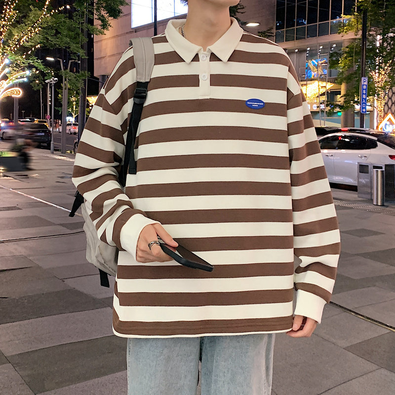 男士秋季2024新款潮牌ins宽松口袋打底衫上衣服潮-2383-麦绿P55,男装卫衣,星座307-3(原516-1)