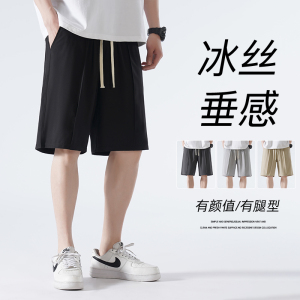 2024夏季运动短裤男ins薄款速干冰丝裤子宽松休闲五分裤-K851-P30图片