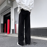 休闲裤男2024春夏季宽松百搭阔腿直筒卫裤高街拖地裤-K876-P38黑，男装休闲裤，星座307-3(原516-1)