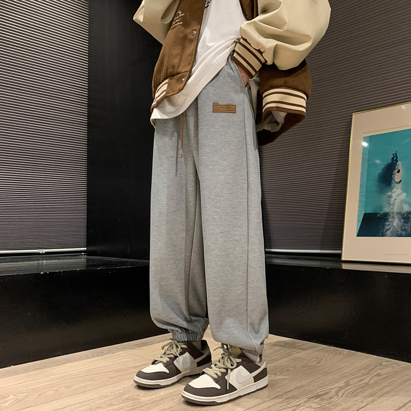 工装休闲裤子男款春季宽松束脚裤阔腿百搭运动长裤男-K667-P40灰，男装休闲裤，星座307-3(原516-1)