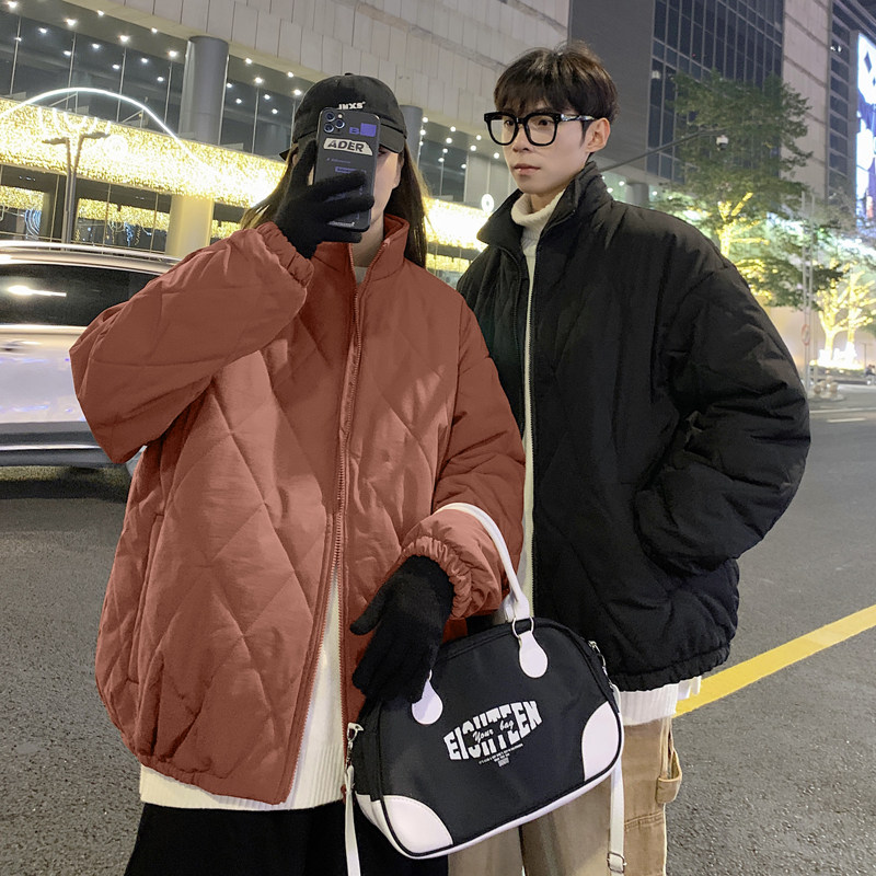 菱格轻薄棉衣男士秋冬季潮牌宽松棉袄子外套休闲棉服-M13-P70黑,男装棉衣,星座307-3(原516-1)