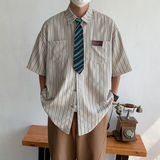 夏季衬衫男日系cityboy条纹长袖衬衣外套男-CS26-P40绿（送领带），男装衬衫，星座307-3(原516-1)