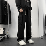 卫裤男美式潮牌男生宽松口袋工装裤休闲裤子运动裤男-K878-P38黑，男装休闲裤，星座307-3(原516-1)