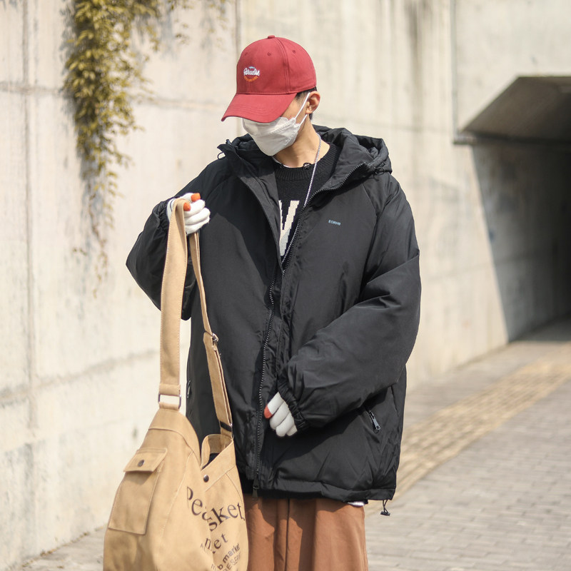 港风男装2024冬季新款百搭棉衣潮牌保暖连帽棉服外套潮-M02-P90绿,男装棉衣,星座307-3(原516-1)
