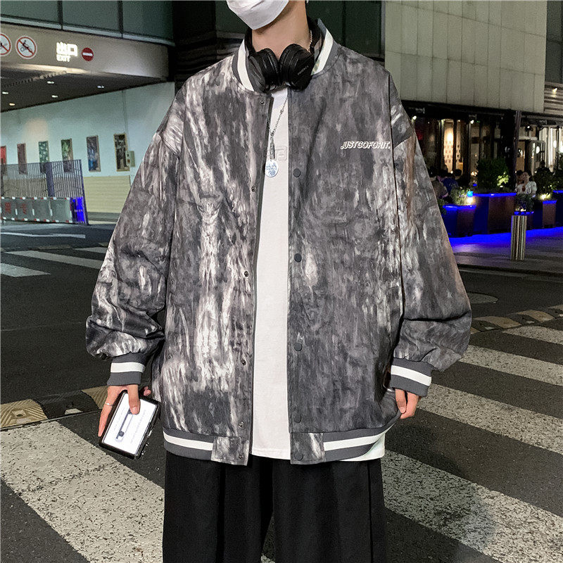 秋季外套男韩版潮流宽松帅气棒球服飞行员夹克ins-JK816-P60深灰图片