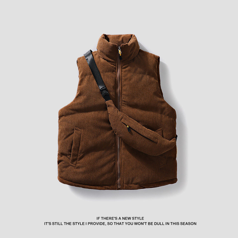 灯芯绒棉马甲男2024冬季日系复古加厚立领棉服情侣外套-8516-P68,男装背心/马甲,星座307-3(原516-1)