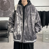 外套男春ins潮流褂子潮秋季衣服情侣上衣印花夹克-JK816-P60灰，男装夹克，星座307-3(原516-1)