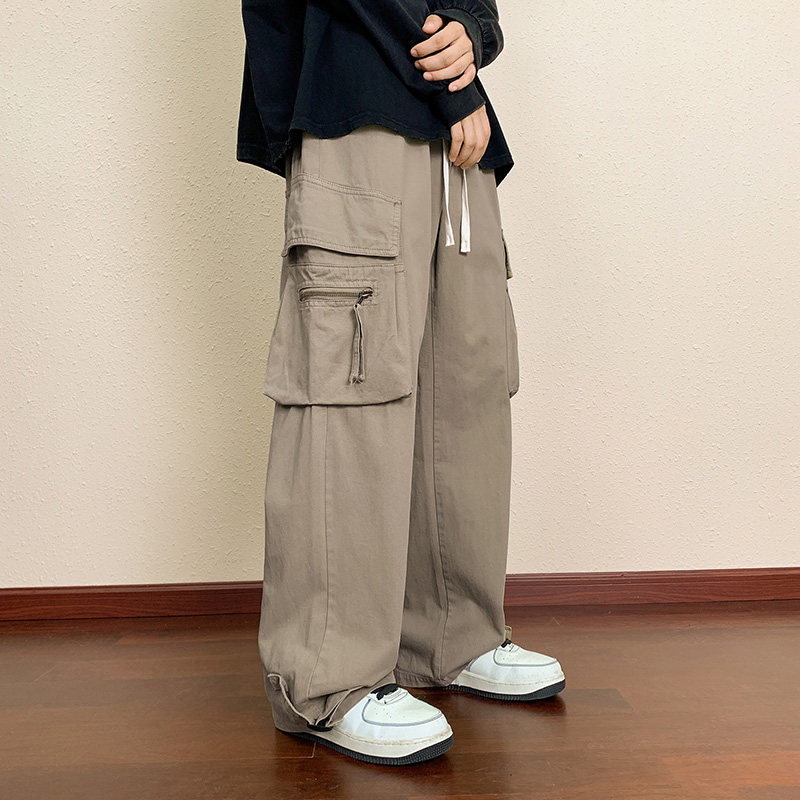 秋季美式直筒工装裤男女ins潮流高街复古纯棉休闲裤-5060-P70军绿,男装休闲裤,星座307-3(原516-1)