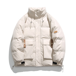 冬季立领棉服男宽松潮牌ins工装夹克冬季加厚保暖外套-M881-P95杏图片