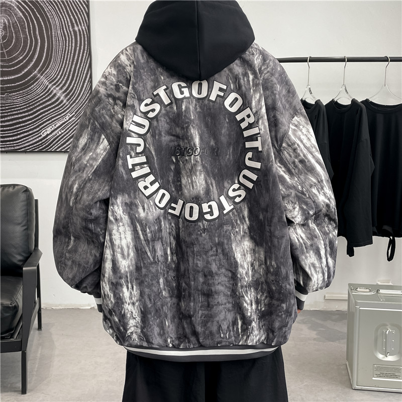 外套男春ins潮流褂子潮秋季衣服情侣上衣印花夹克-JK816-P60灰,男装夹克,星座307-3(原516-1)