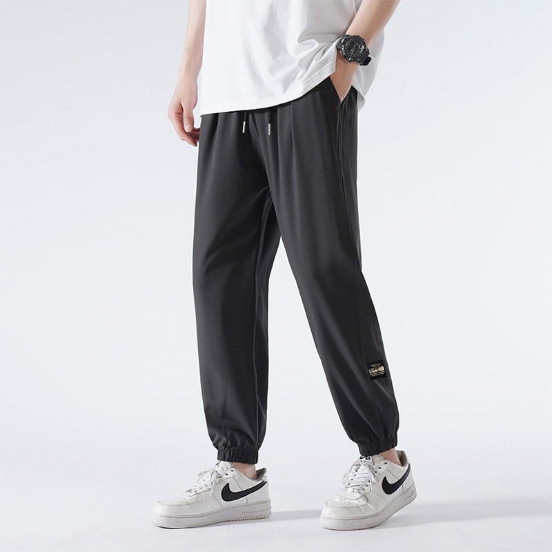 夏季裤子2023宽松束脚运动男士九分冰丝速干休闲裤-K823-P35卡其,男装休闲裤,星座307-3(原516-1)