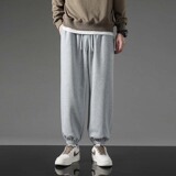 裤子男士秋季韩版潮流束脚卫裤宽松大码运动裤休闲裤-K511-P35灰，男装休闲裤，星座307-3(原516-1)