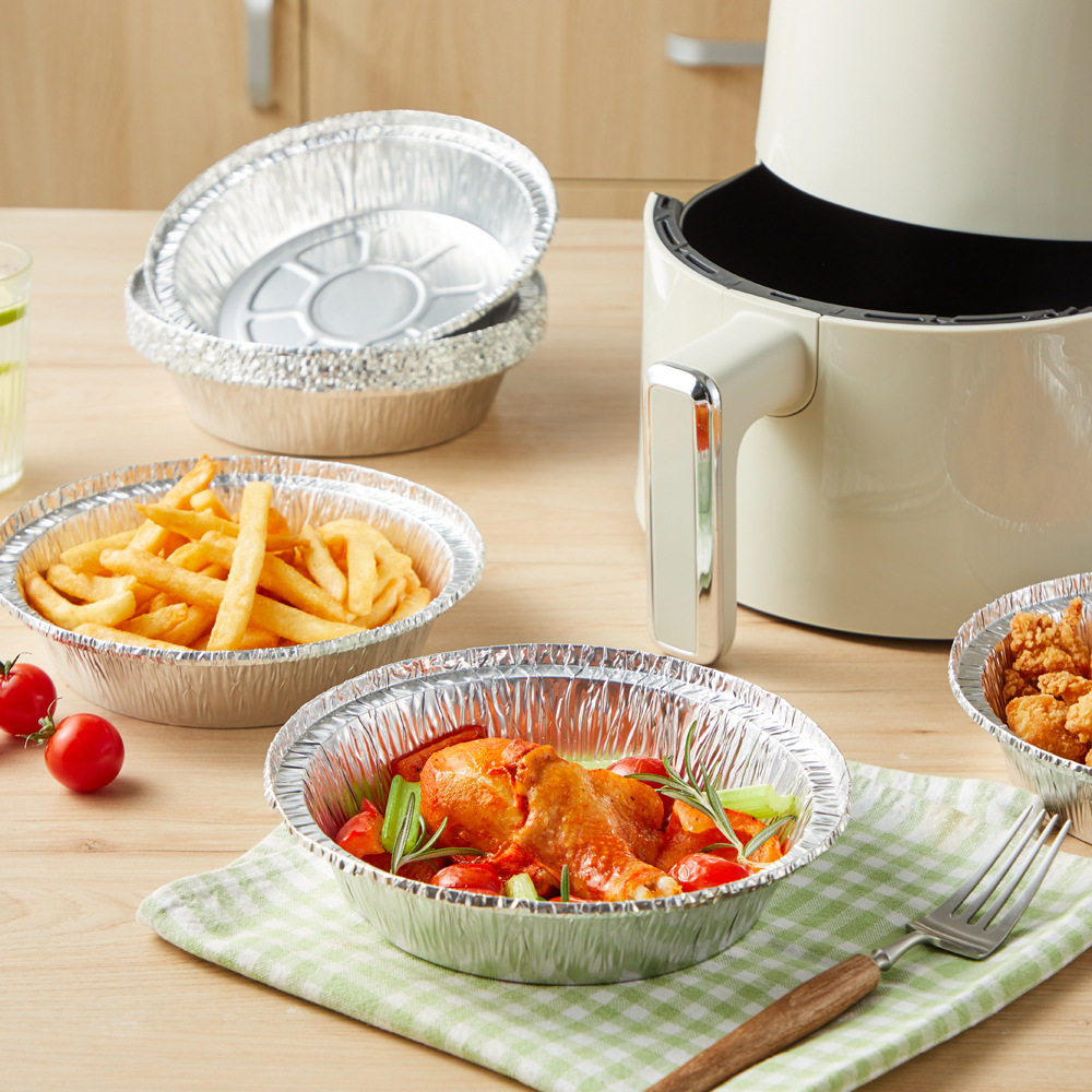厨房用锡纸盘空气炸锅专用锡纸碗家用烤箱锡箔餐盒圆形食品铝箔盘,餐饮具,一次性砧板垫/一次性案板餐垫,淘宝优惠券,粉丝福利购,淘宝优惠卷