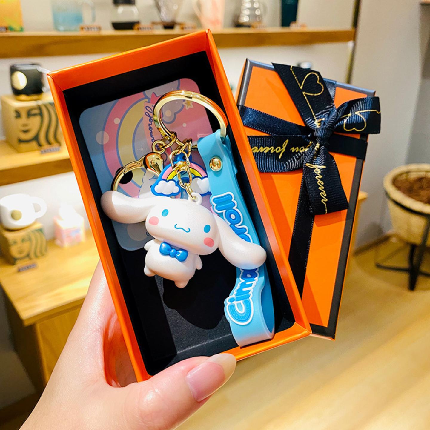 轻奢风橙色礼品袋钥匙扣礼盒