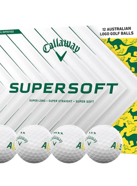 代购Callaway SUPERSOFT卡拉威澳大利亚限定袋鼠印花双层高尔夫球