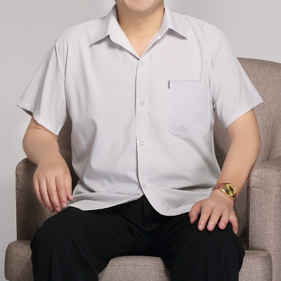 父亲中老年男士衬衫爸爸装短袖衬