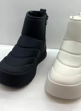 百纳诗冬季雪地靴加绒皮面女靴