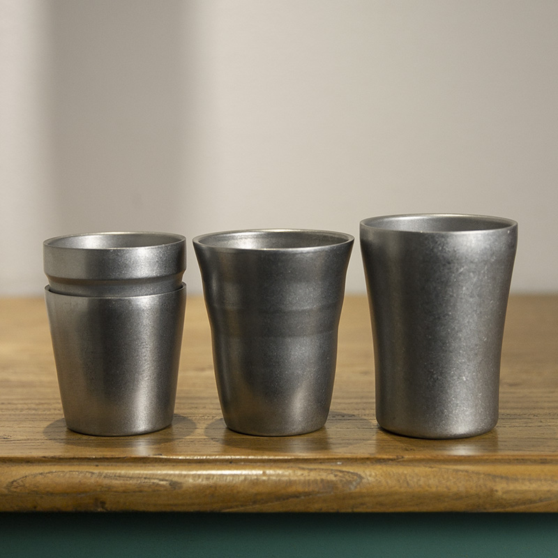 和风四季复古做旧不锈钢杯