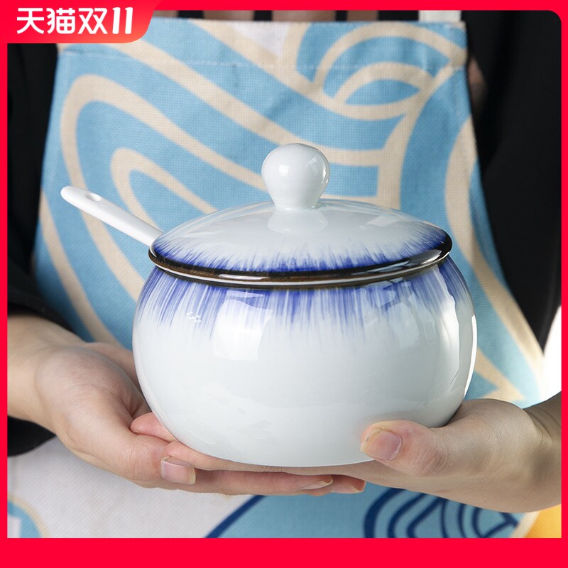 和风四季釉下彩耐高温调味罐复古盐罐厨房猪油调料罐陶瓷油辣子罐属于什么档次？