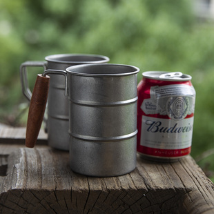 和风四季 啤酒杯大容量304不锈钢扎啤杯复古咖啡杯子户外露营水杯