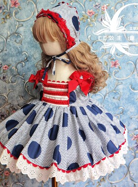 夏款女童可爱西班牙公主裙无袖背心裙洛丽塔连衣裙宝宝生日礼服